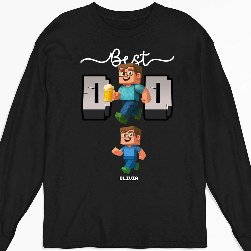 Blocky Dad Love - Personalized Custom Shirt