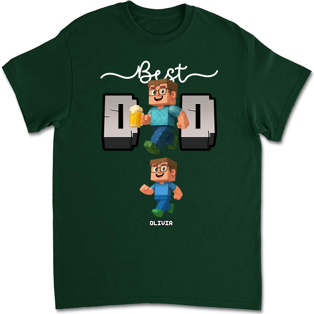 Blocky Dad Love - Personalized Custom Shirt