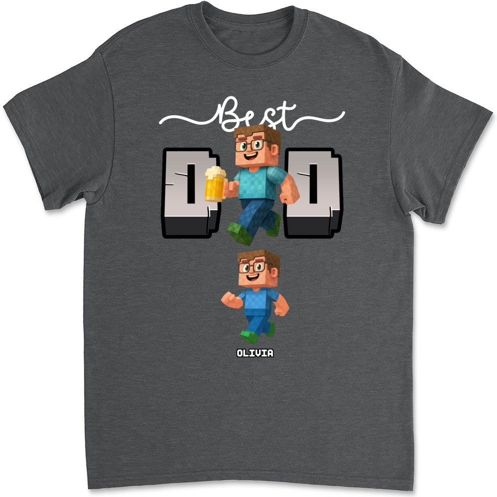 Blocky Dad Love - Personalized Custom Shirt
