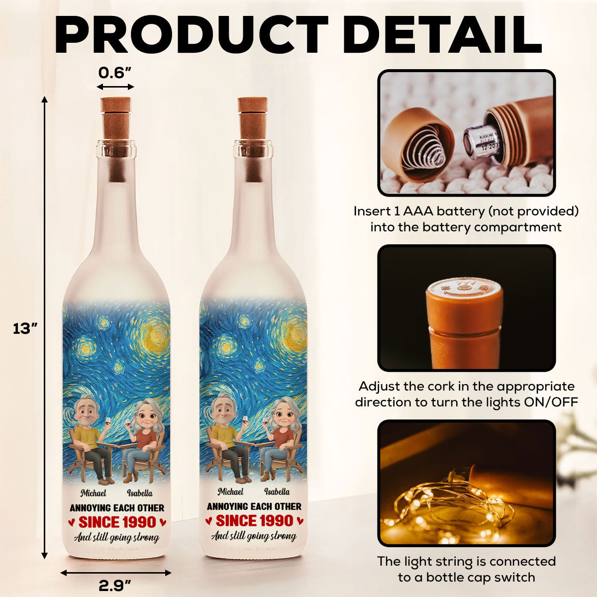 Keep This Love For Years - Personalized Custom Bottle Lamp