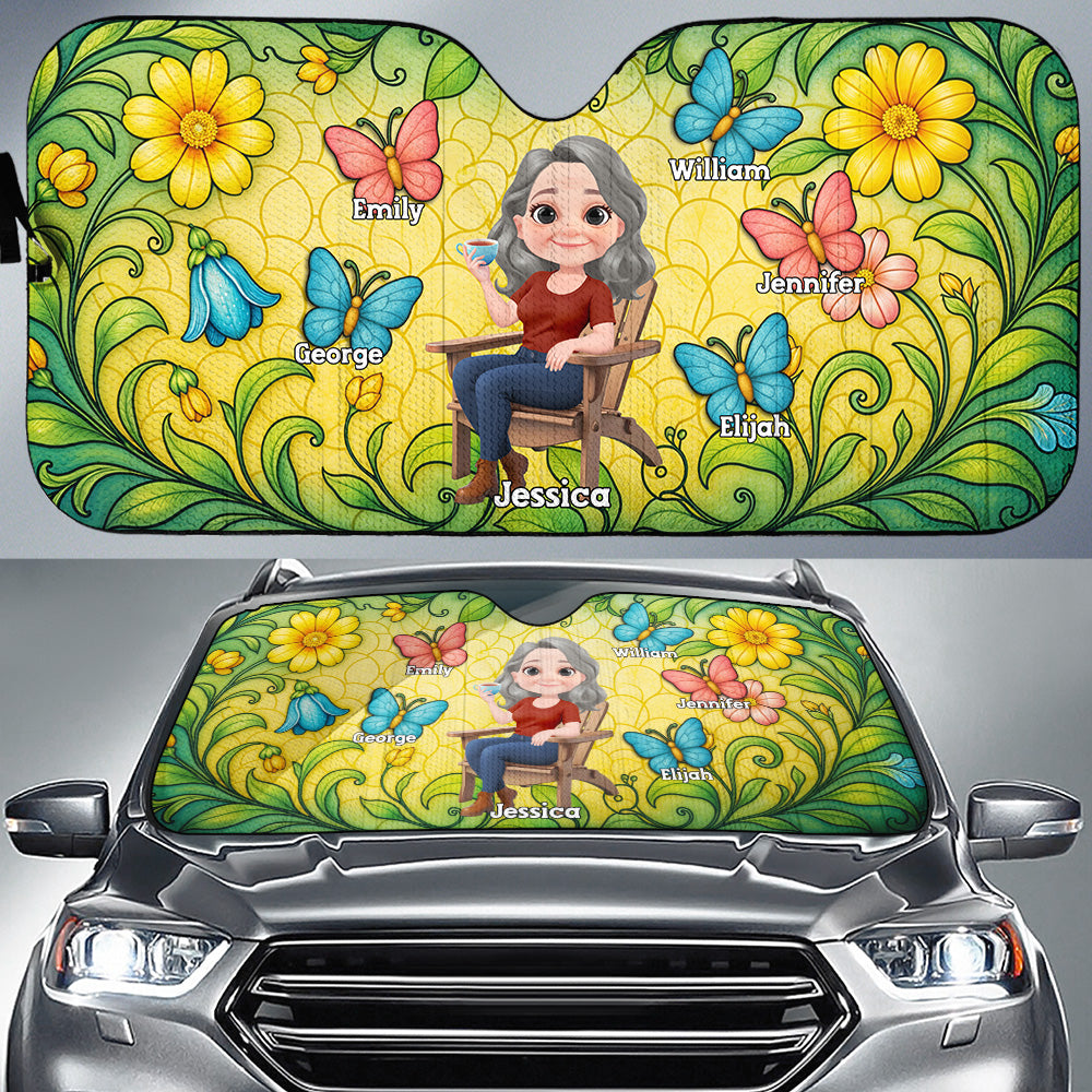 Butterfly Grandma - Personalized Custom Car Sunshade