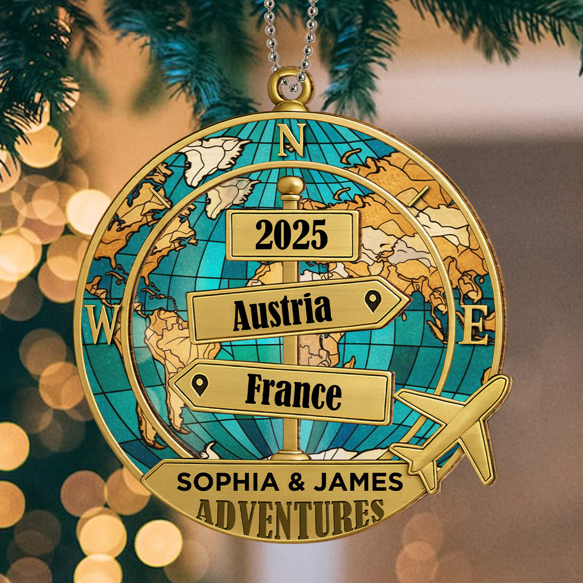 Destination Of All Year - Personalized Custom Suncatcher Ornament