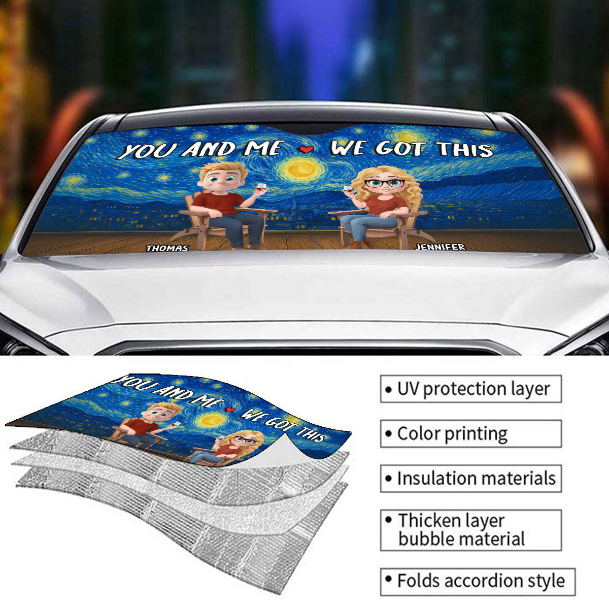 Whimsical Sky - Personalized Custom Car Sunshade