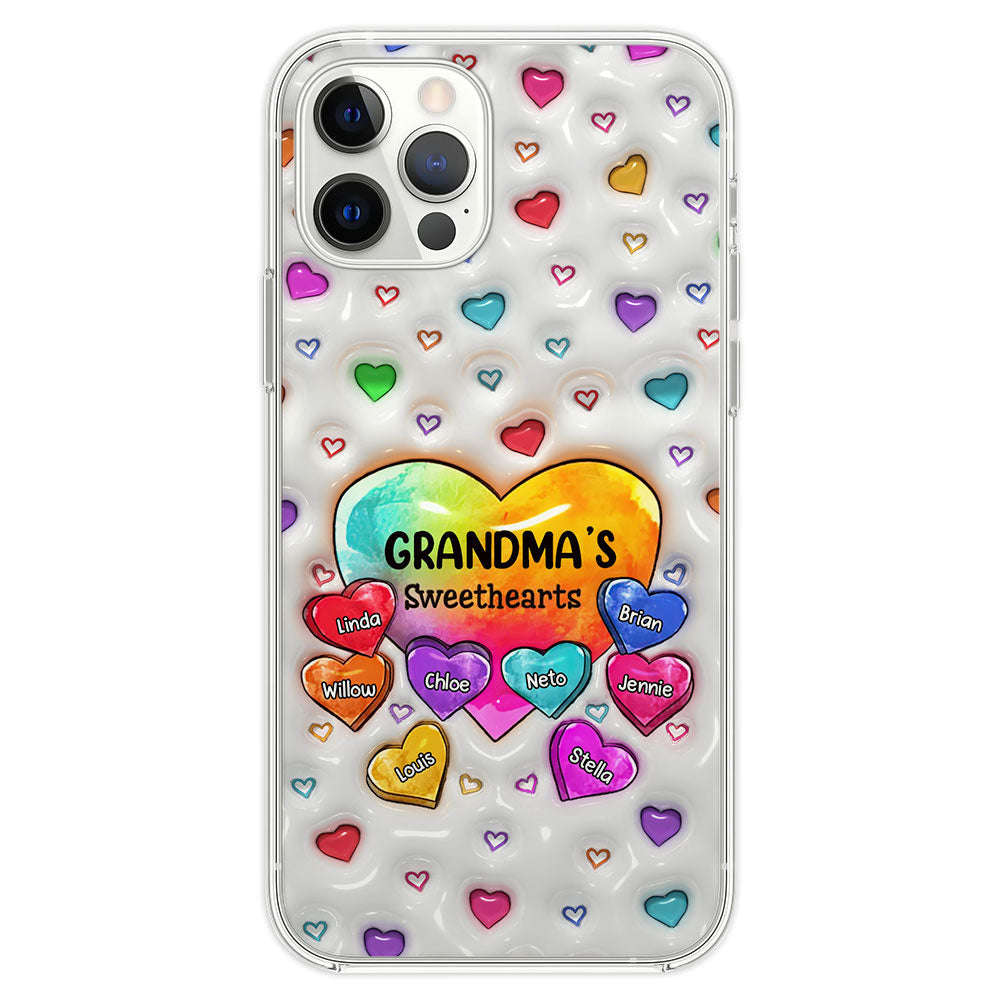 Colorful Sweethearts Grandma -  Personalized Custom 3D Inflated Effect Phone Case