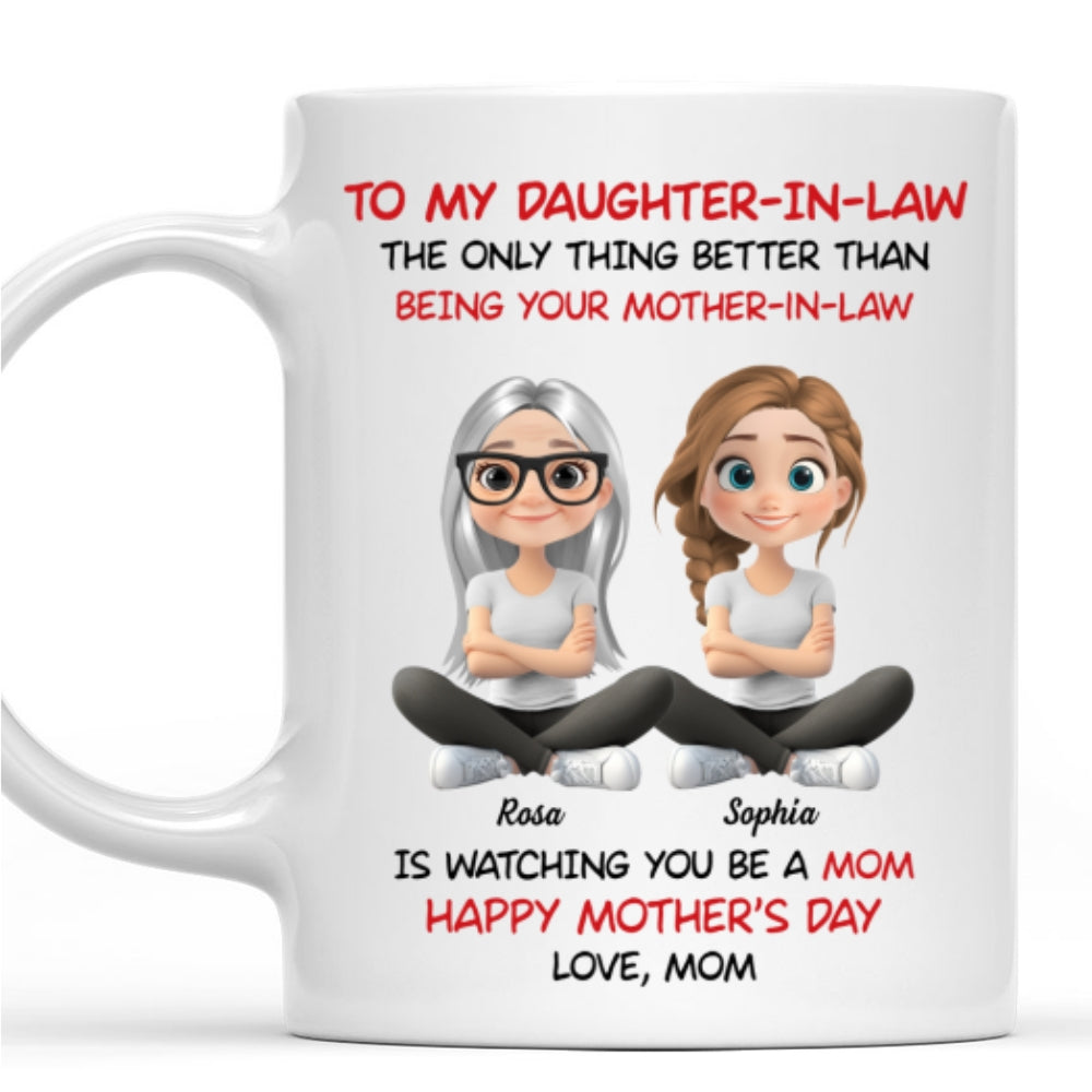 To My Daughter In Law Cartoonize - Personalized Custom Coffee Mug