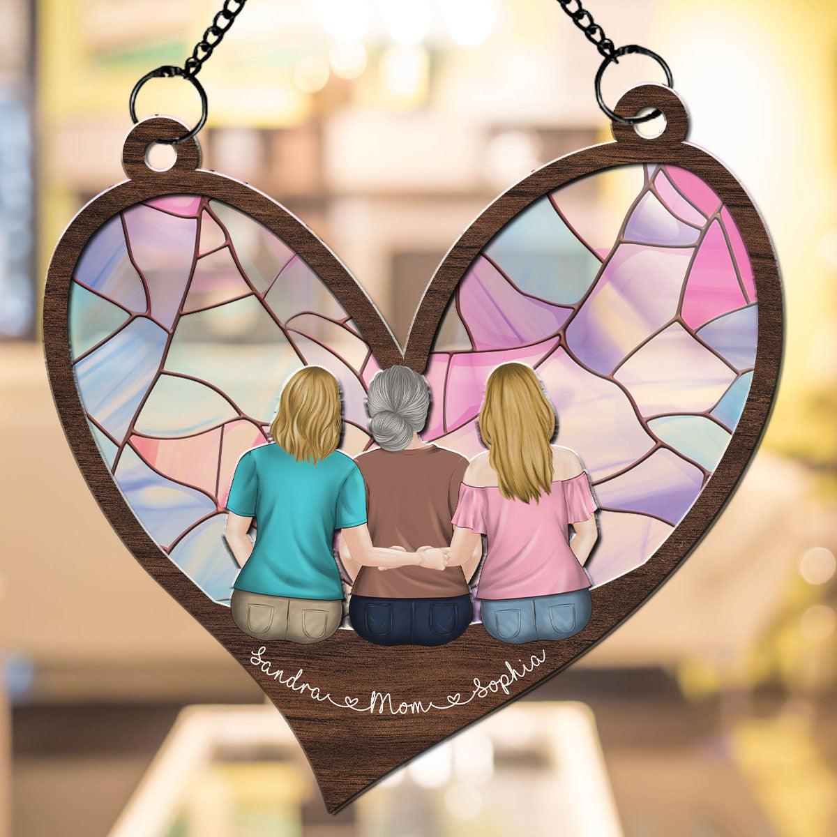 Mom We Love You - Personalized Custom Suncatcher