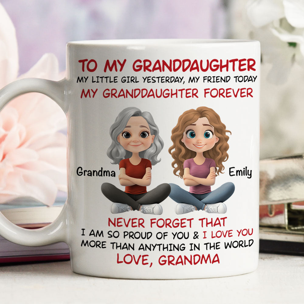 Granddaughter You Are My Little Girl Yesterday - Personalized Custom Coffee Mug