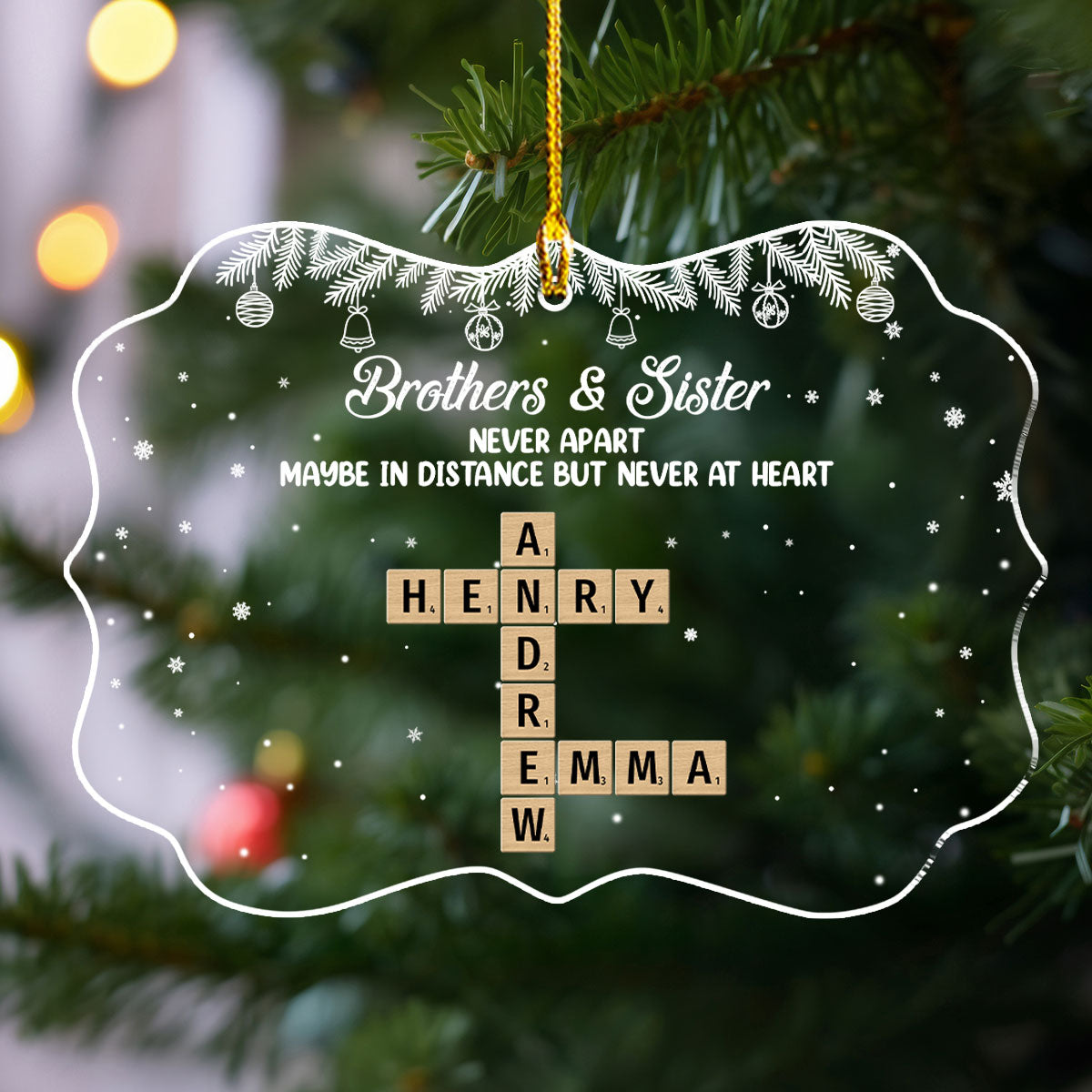 The Love Between Brother And Sister Is Forever - Personalized Custom Acrylic Ornament