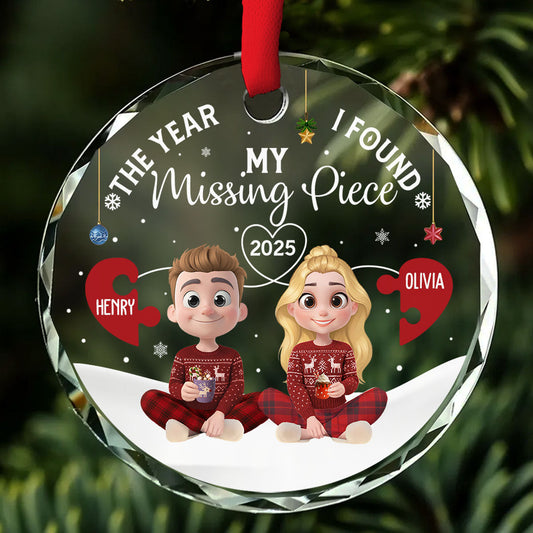 Missing Piece Was Found - Personalized Custom Glass Ornament