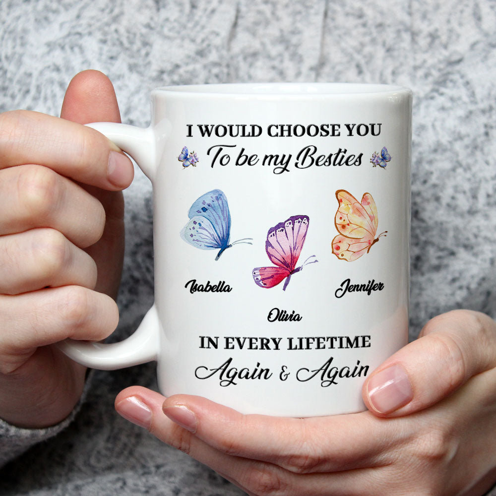 Besties For Life - Personalized Custom Coffee Mug
