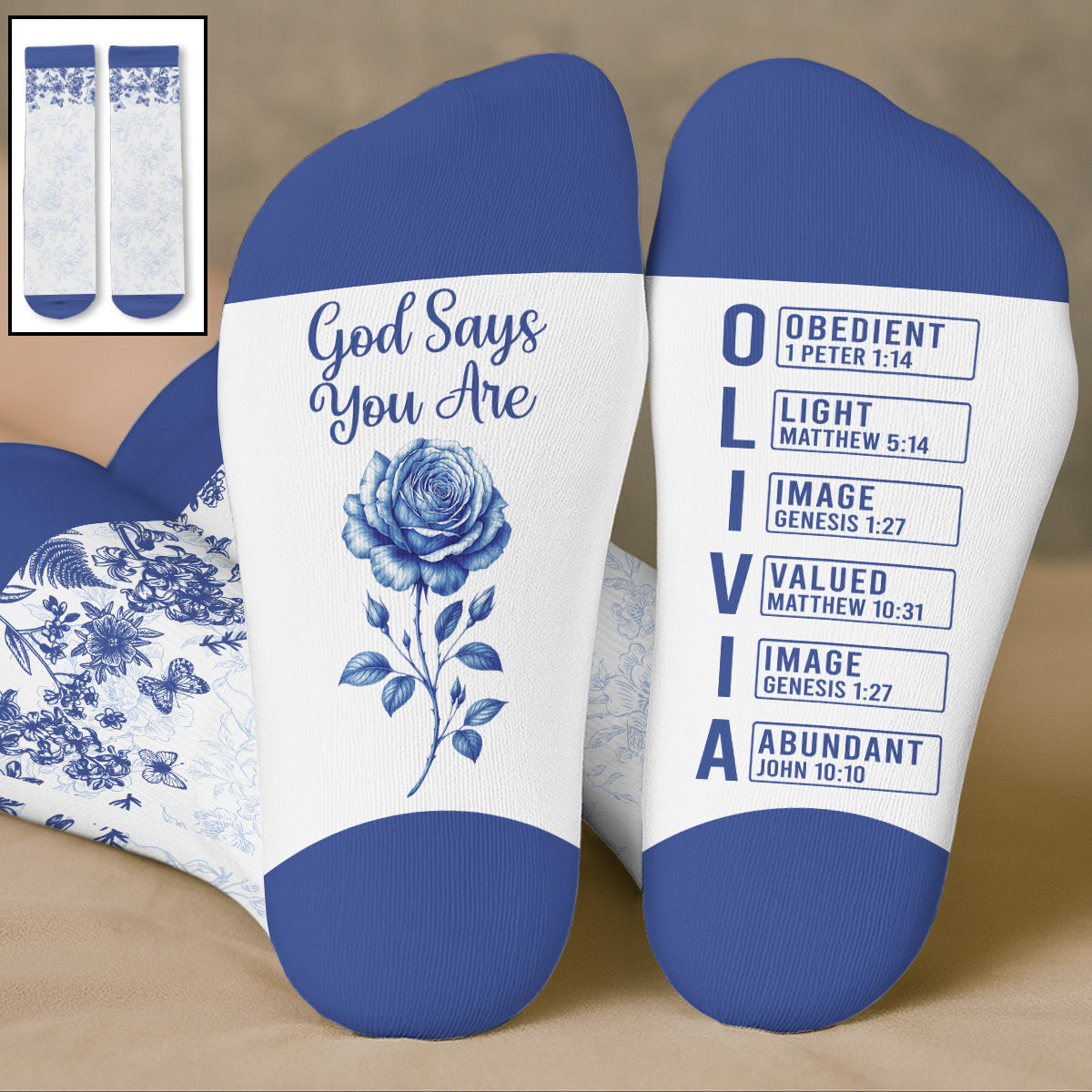 God Says I Am - Personalized Custom Crew Socks