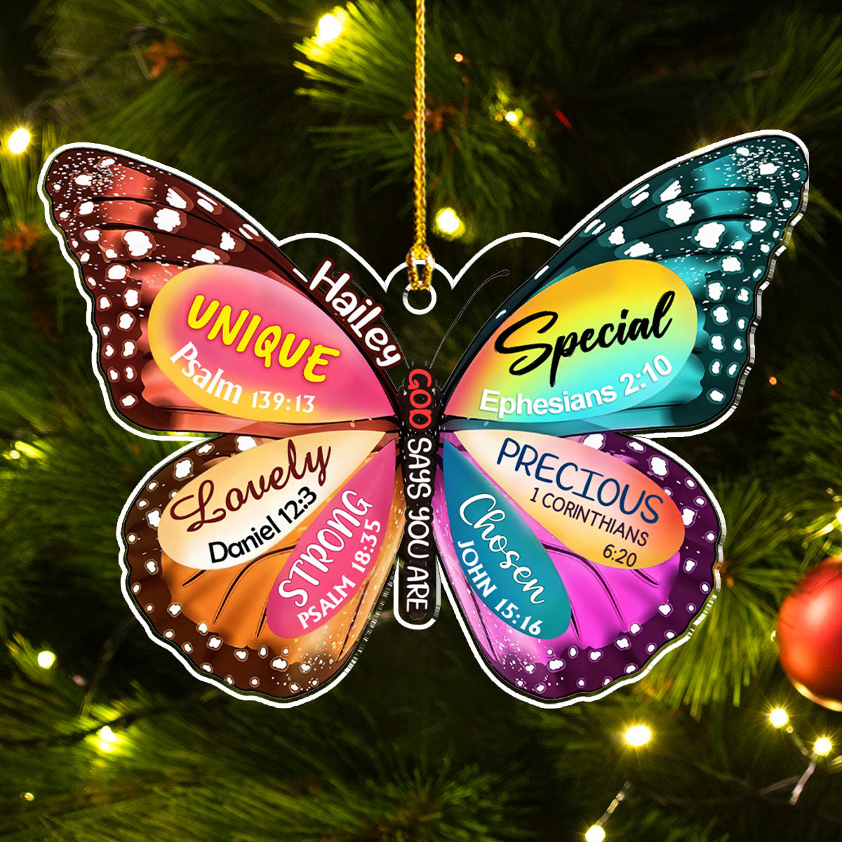 God Says You Are - Personalized Custom Acrylic Ornament