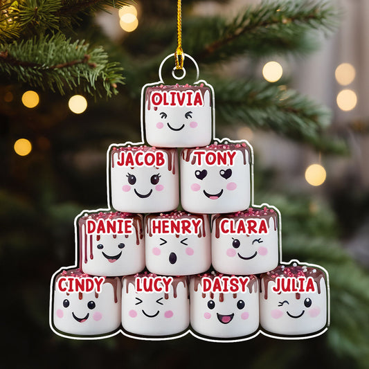 Marshmallow Family - Personalized Custom Acrylic Ornament