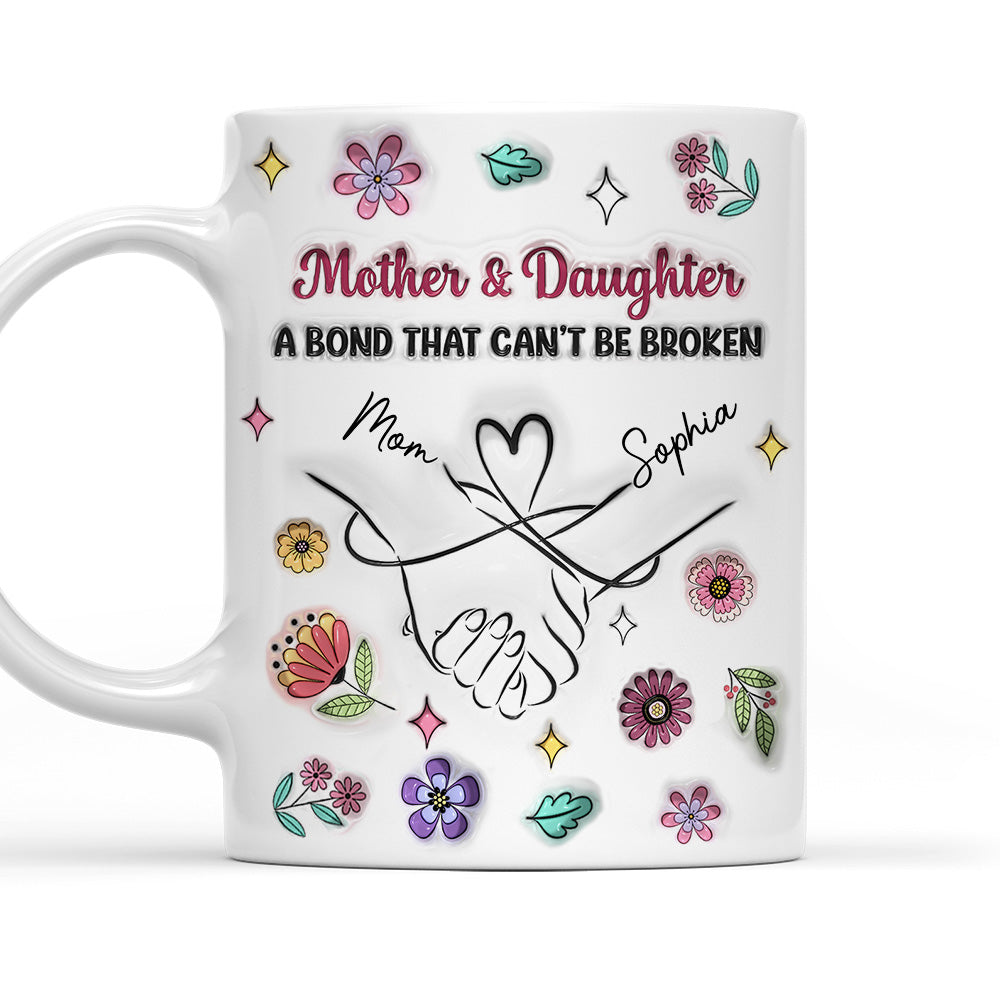 Holding Mommy Hand - Personalized Custom 3D Inflated Effect Mug