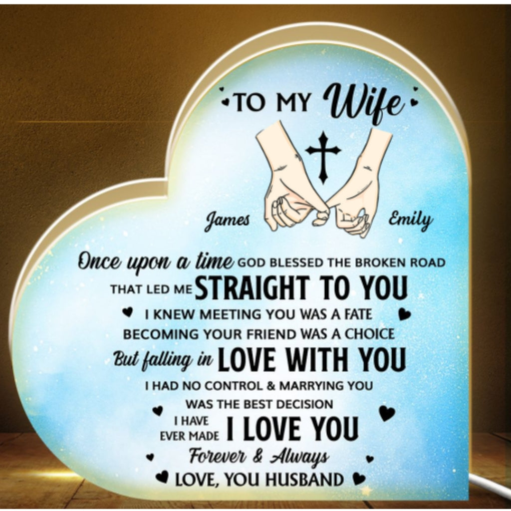 God Blessed Broken Road - Personalized Custom Light Box