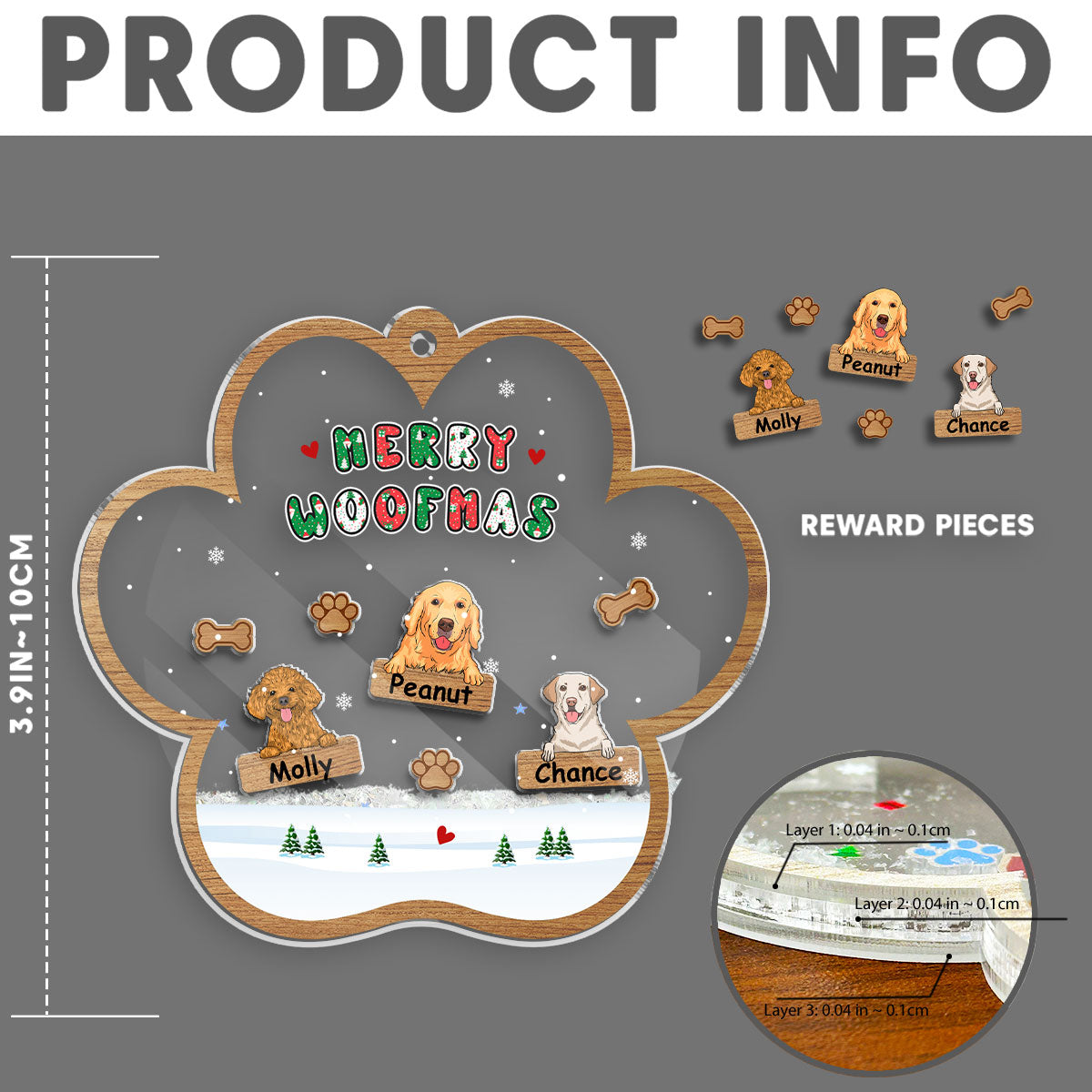 Merry Christmas Ver Pet - Personalized Custom Acrylic Shaker Ornament