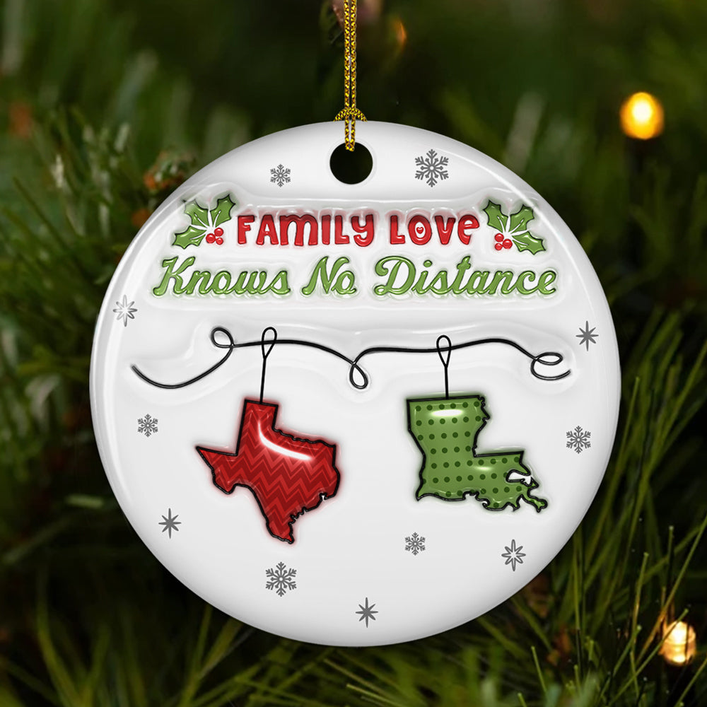 Family Love Does Not Need A Reason - Personalized Custom 3D Inflated Effect Ceramic Ornament