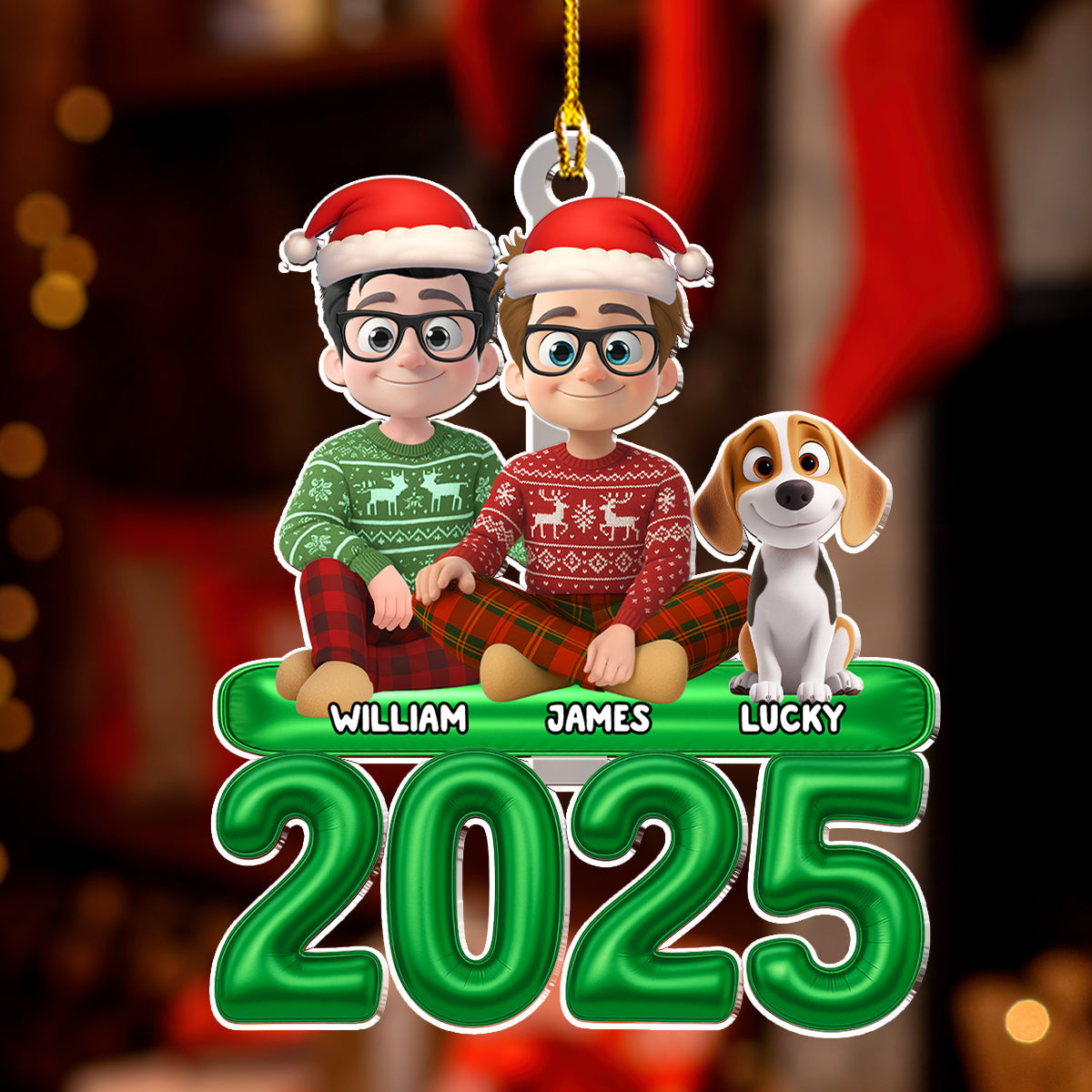 Us Love And Our Kid Pet - Personalized Custom Acrylic Ornament