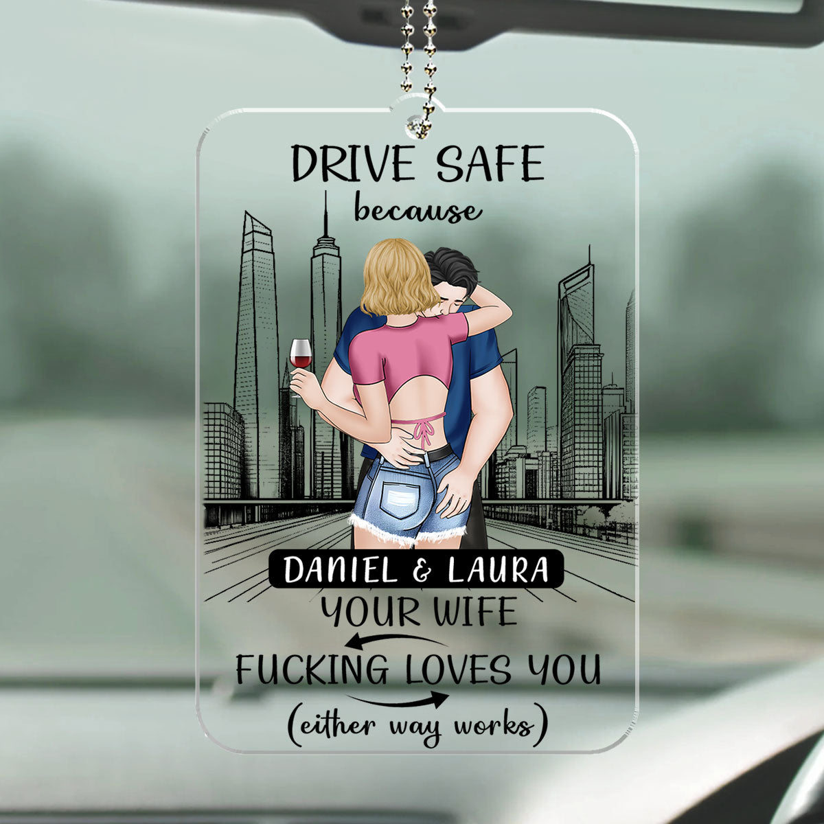 I Love You Forever & Always - Personalized Custom Car Ornament