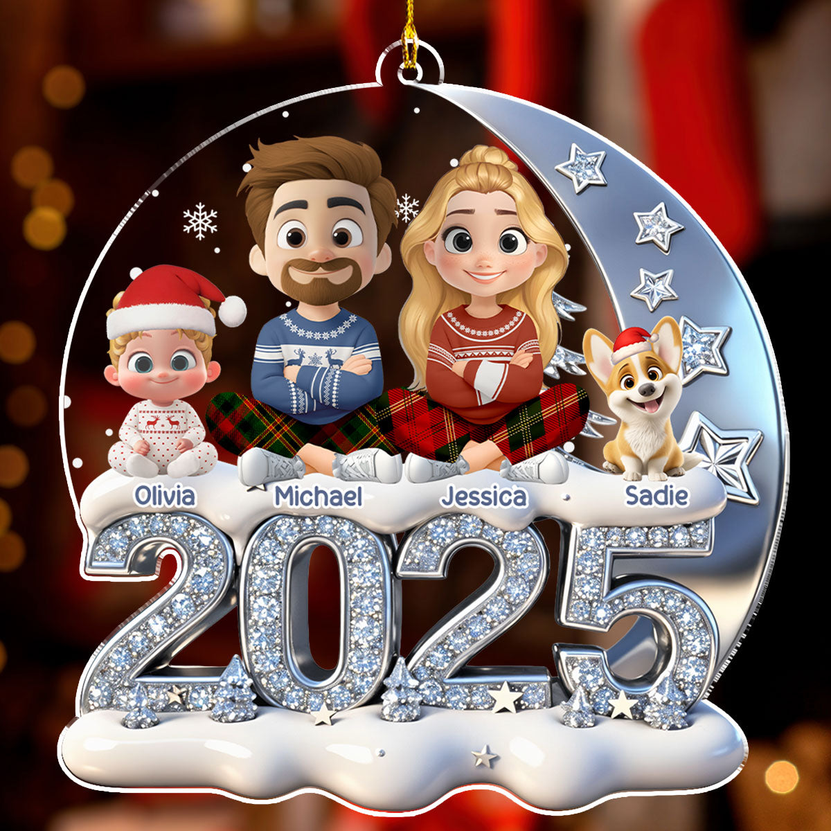 Beside You - Personalized Custom 3D Effect Acrylic Ornament