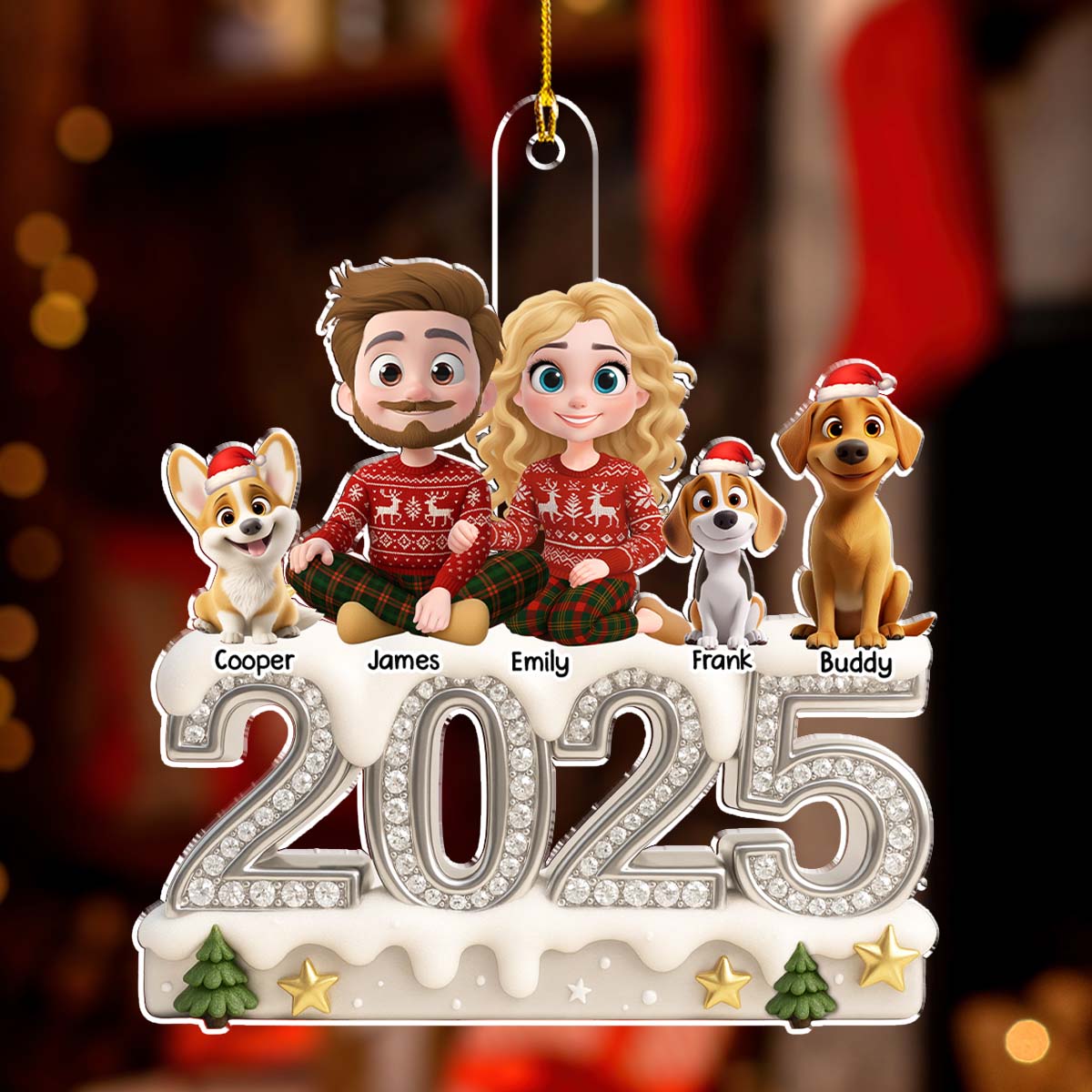 Family Love Never Fades Away - Personalized Custom 3D Effect Acrylic Ornament