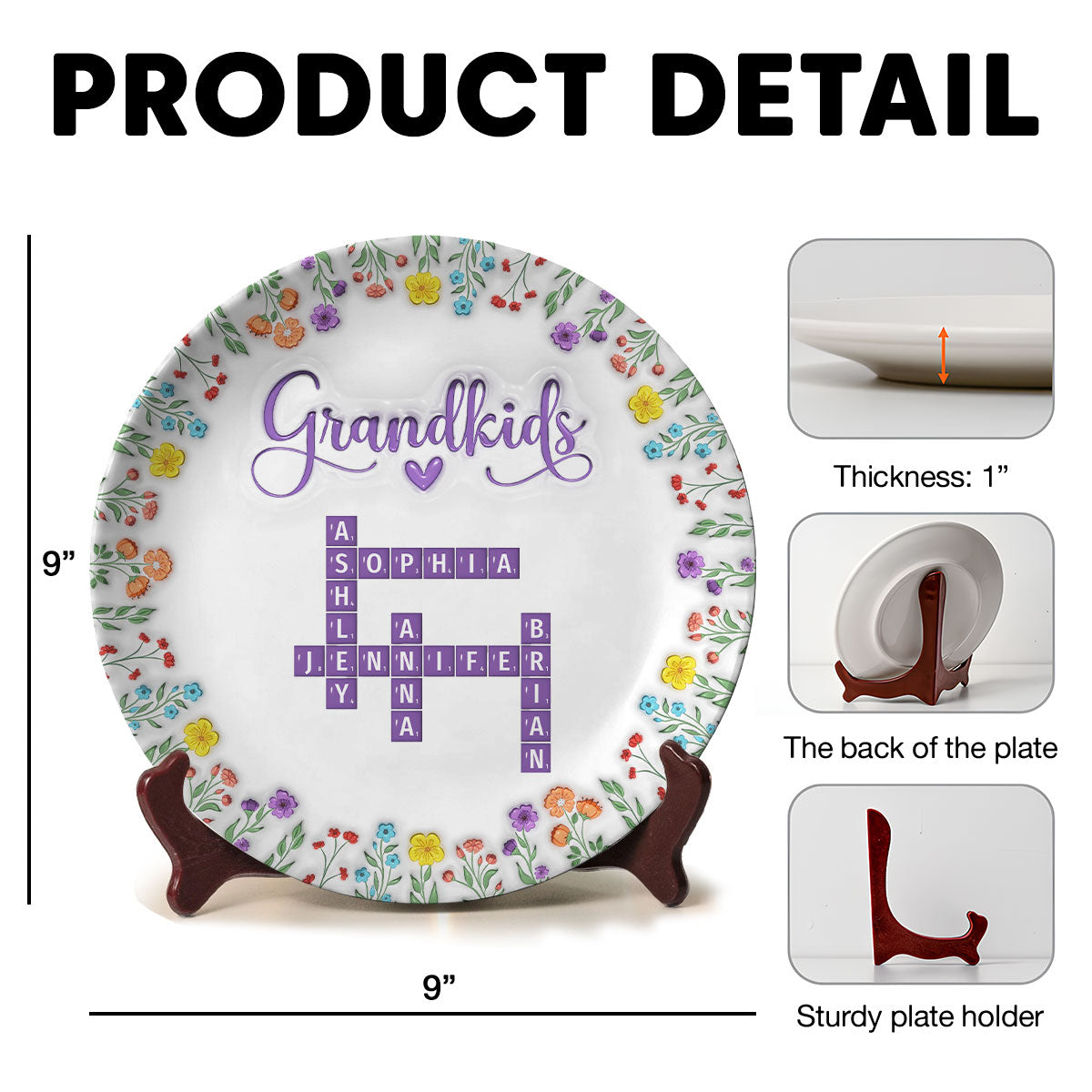 Love My Grandkids Crossword - Personalized Custom Plate