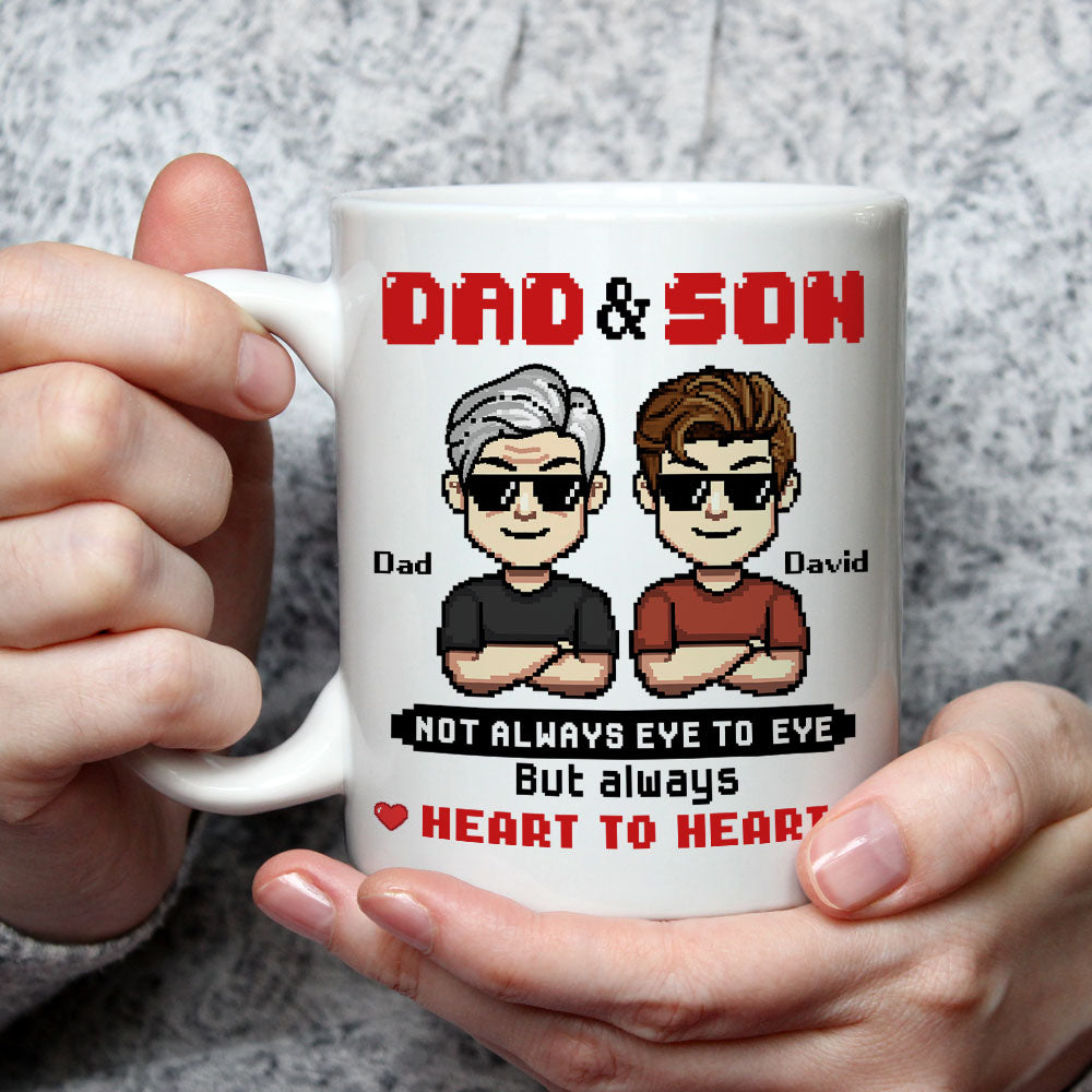 Dad And Son A Lifetime Link - Personalized Custom Coffee Mug