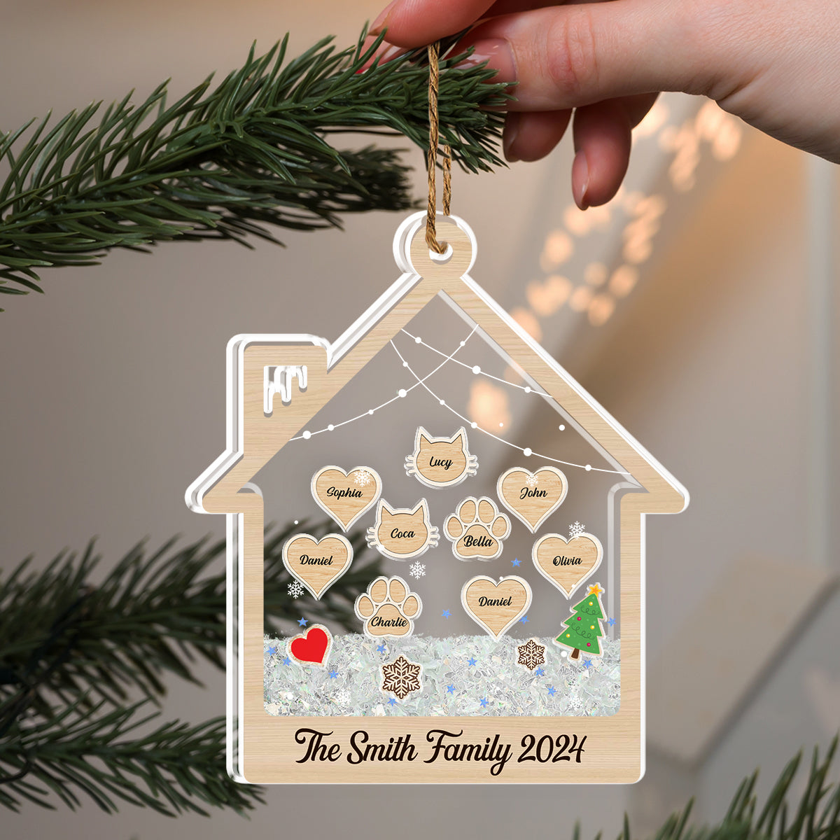 Custom Name Family - Personalized Custom Acrylic Shaker Ornament