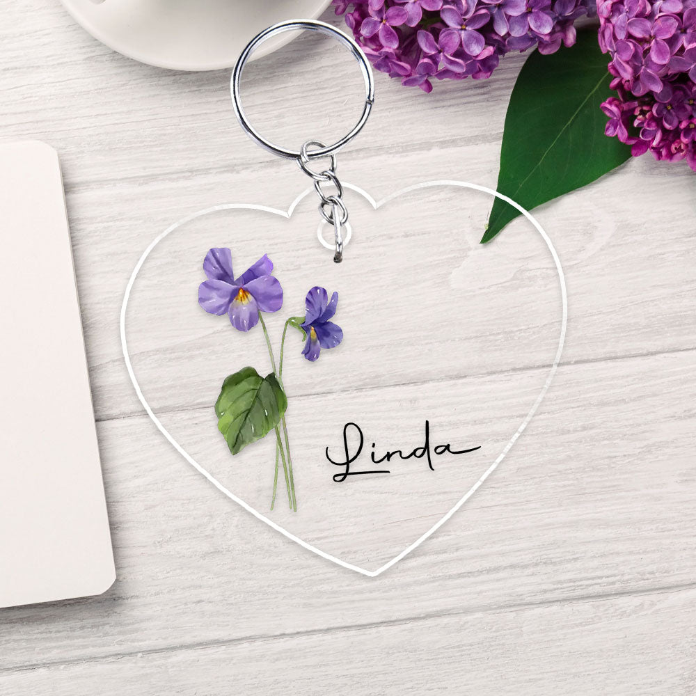Friends Are Flowers That Never Fade - Personalized Custom Acrylic Keychain