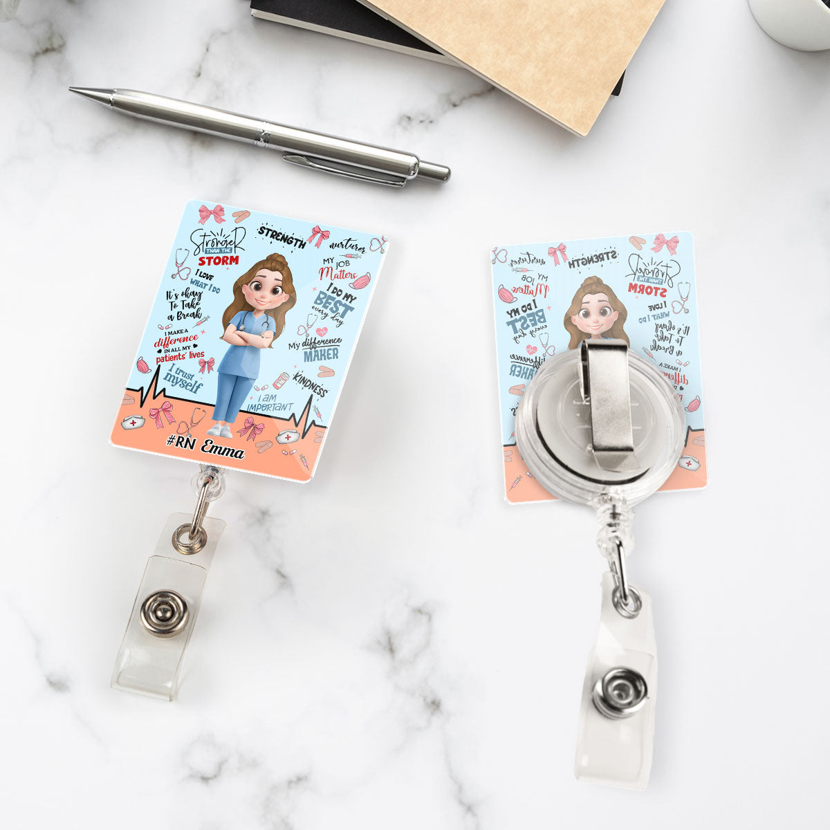 Nurse Doctor Daily Affirmations - Personalized Custom Acrylic Badge Reel