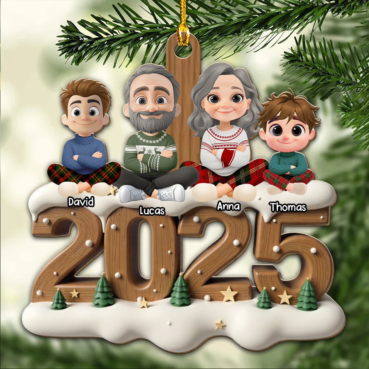 As An Extended Family - Personalized Custom 3D Effect Wood Ornament