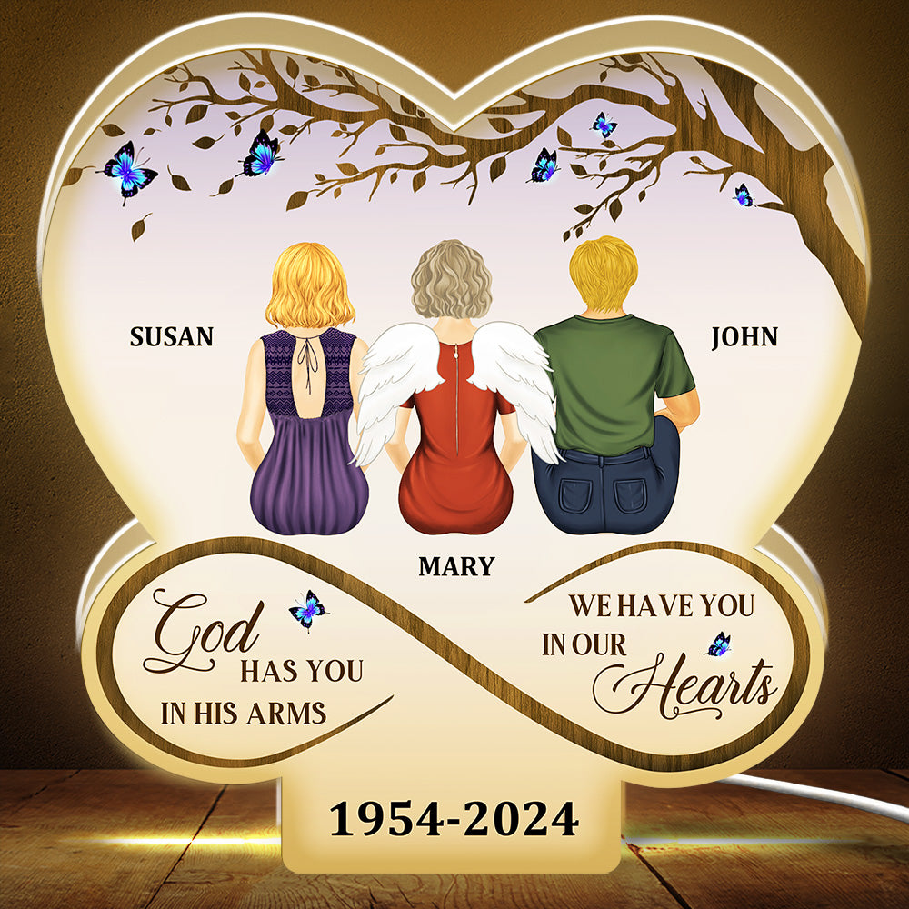 God Has You In His Arms - Personalized Custom Light Box