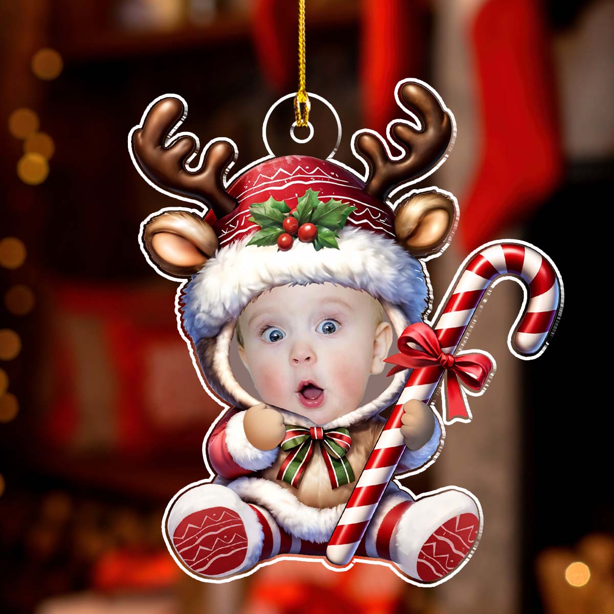 Baby Reindeer Christmas - Personalized Custom Acrylic Ornament