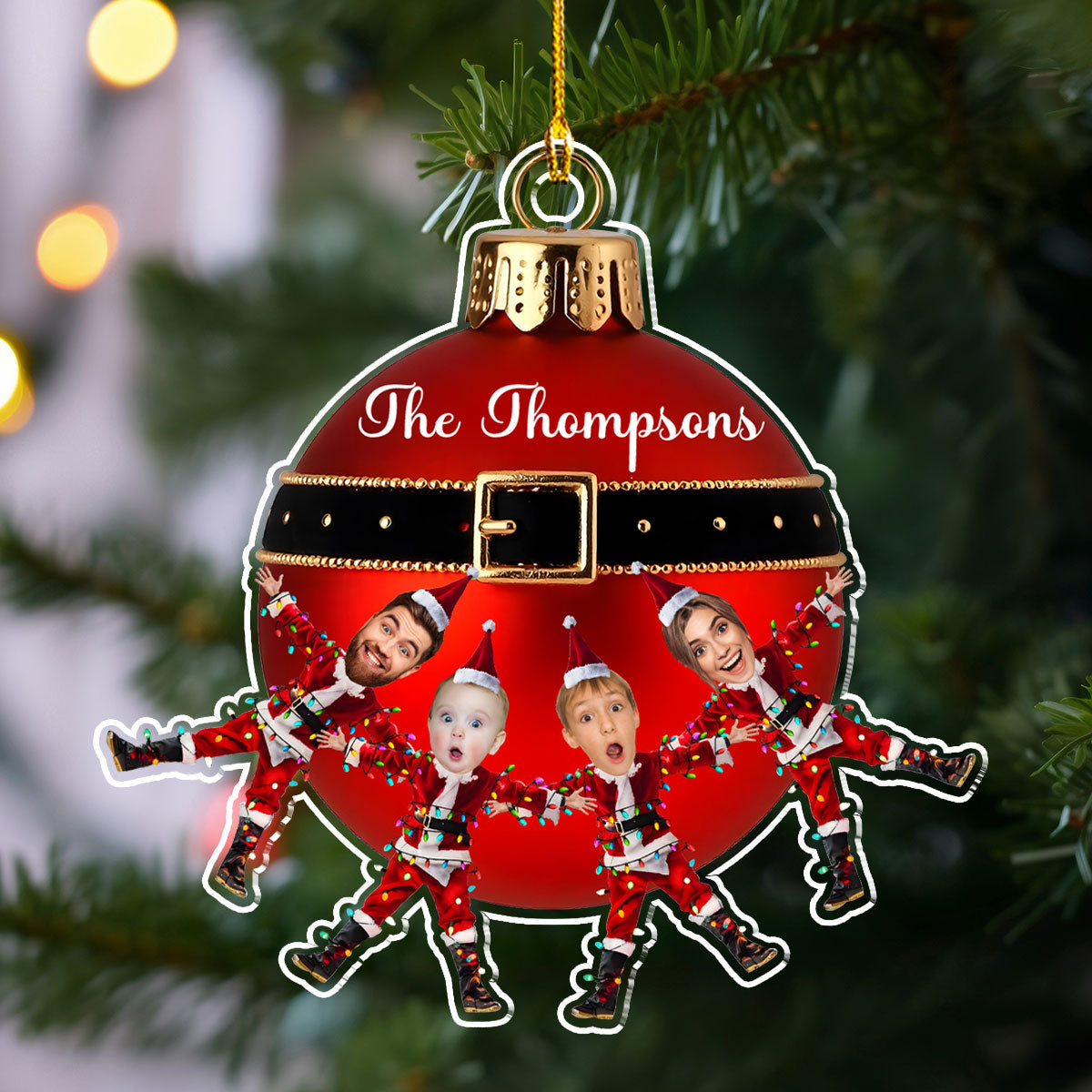 Custom Funny Photo Merry Christmas - Personalized Custom Acrylic Ornament
