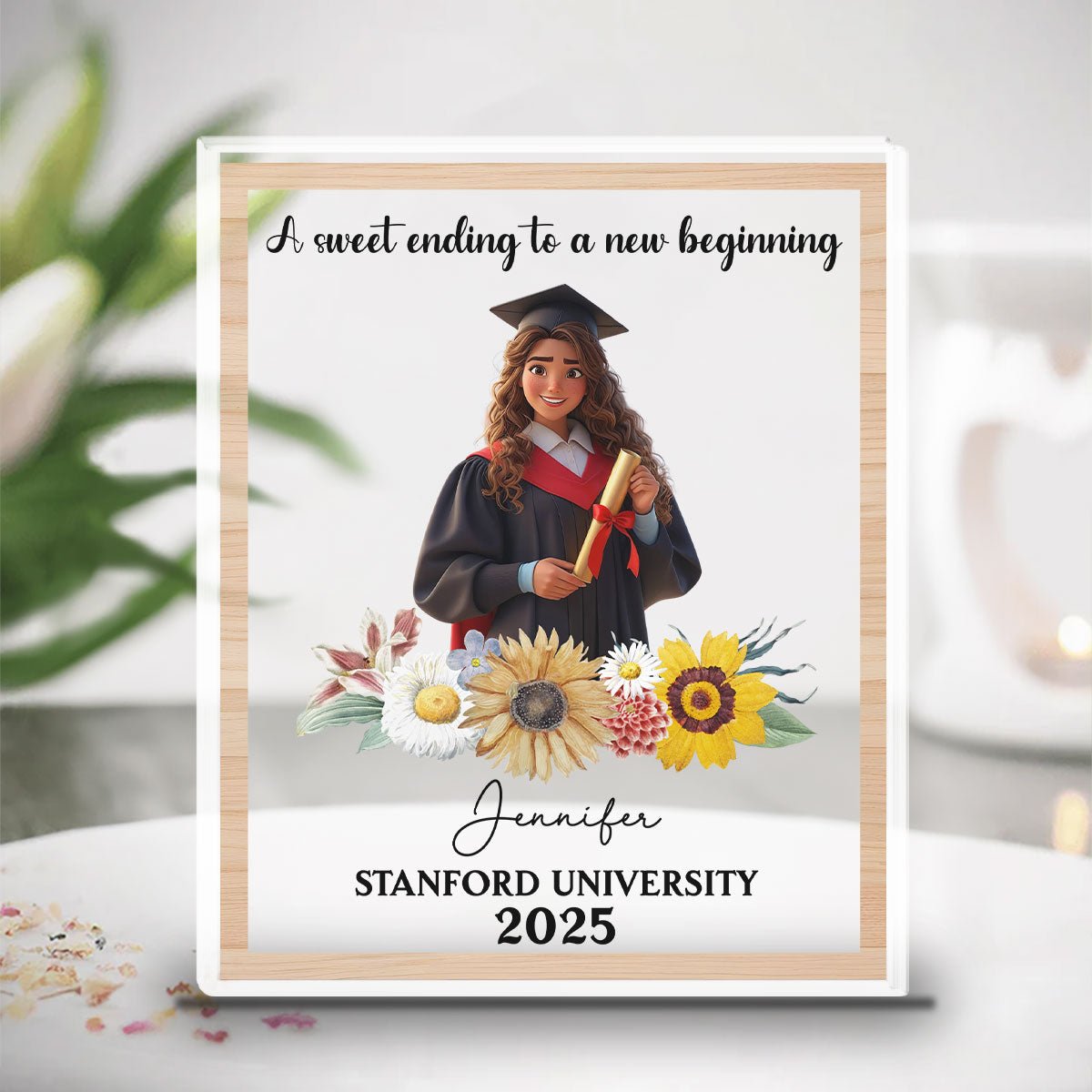 A Sweet Ending To A New Beginning - Personalized Custom Acrylic Plaque