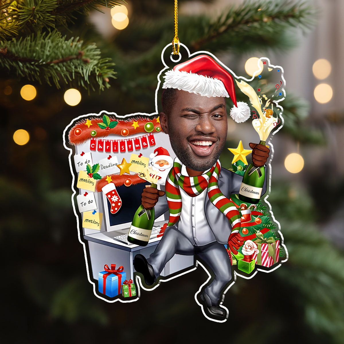 Here Is My Coworker 3 - Personalized Custom Acrylic Ornament