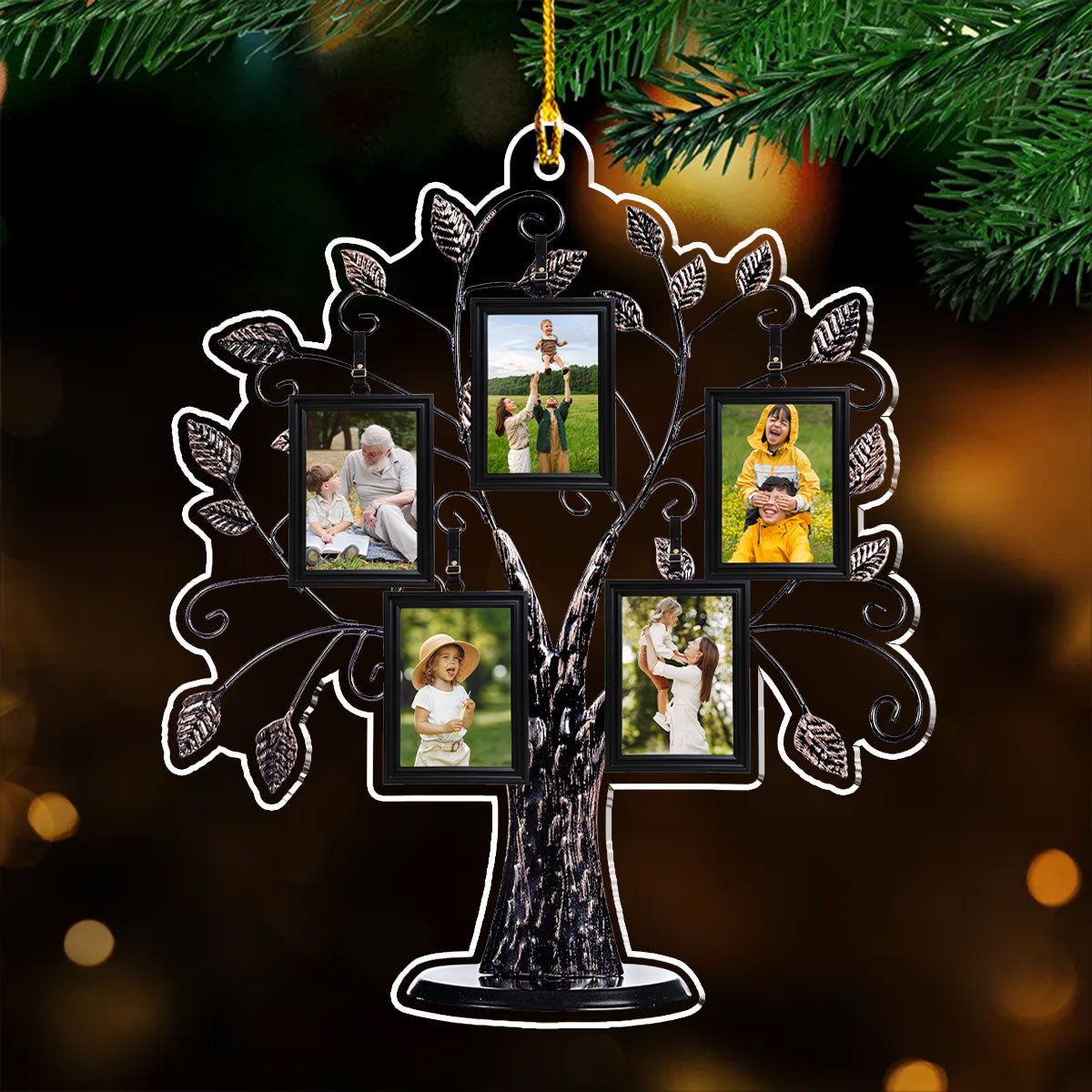 Custom Photo Family Tree  - Personalized Custom Acrylic Ornament