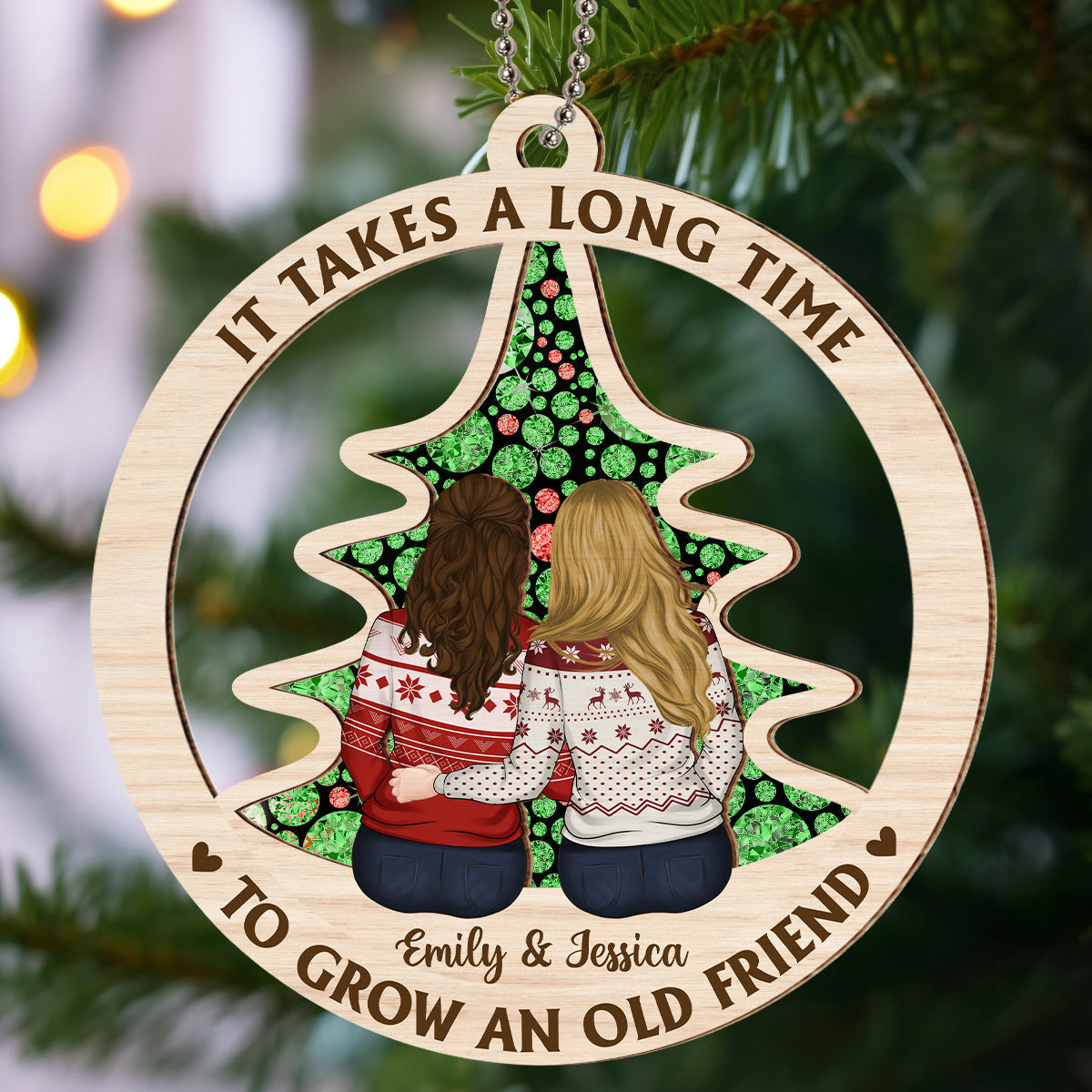 It Takes A Long Time To Grow An Old Friend - Personalized Custom Suncatcher Ornament