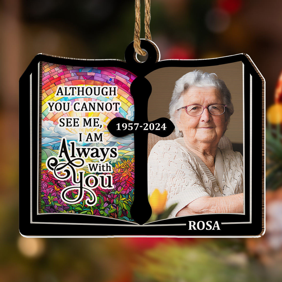 Even Though You Flew Away - Personalized Custom Wood And Acrylic Ornament