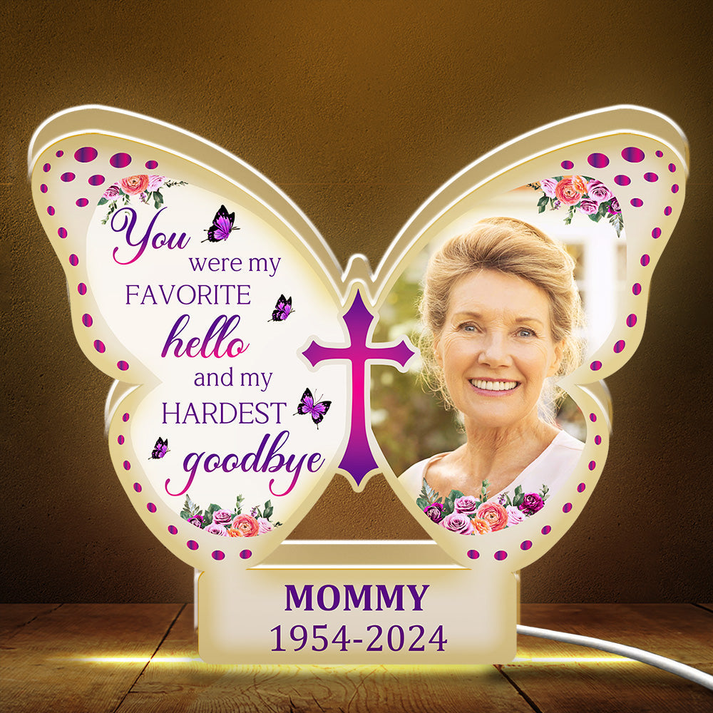 Favorite Hello And Hardest Gooodbye - Personalized Custom Light Box