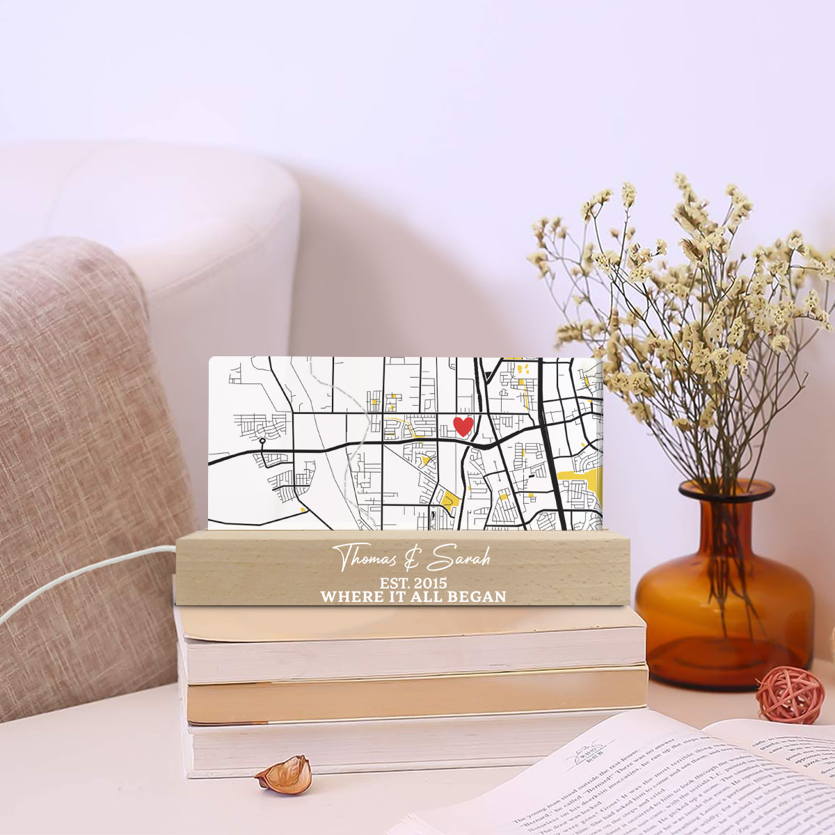 Where Is All Began - Personalized Custom Acrylic Letters 3D LED Night Light