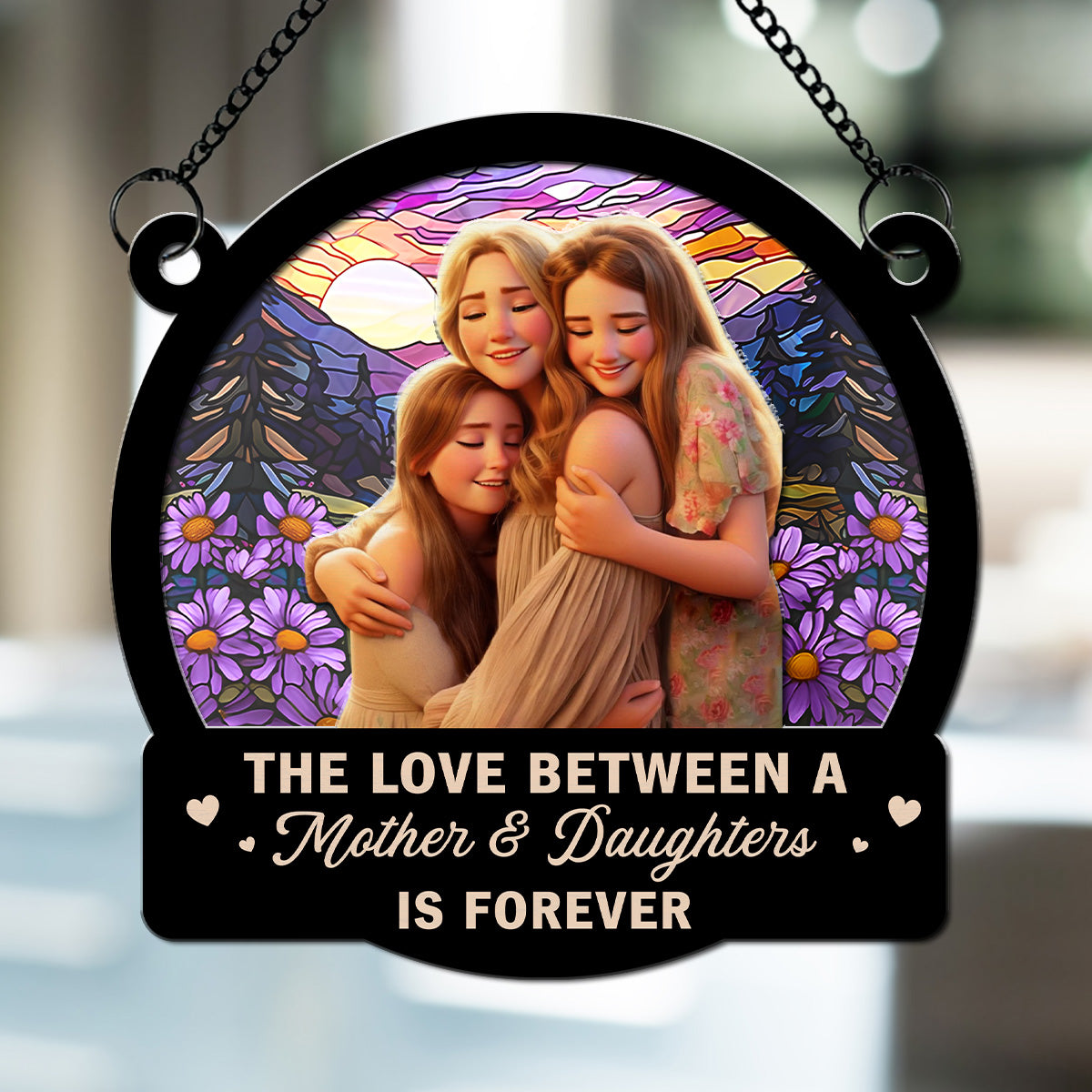 Mother Daughters Forever Linked Together - Personalized Custom Suncatcher