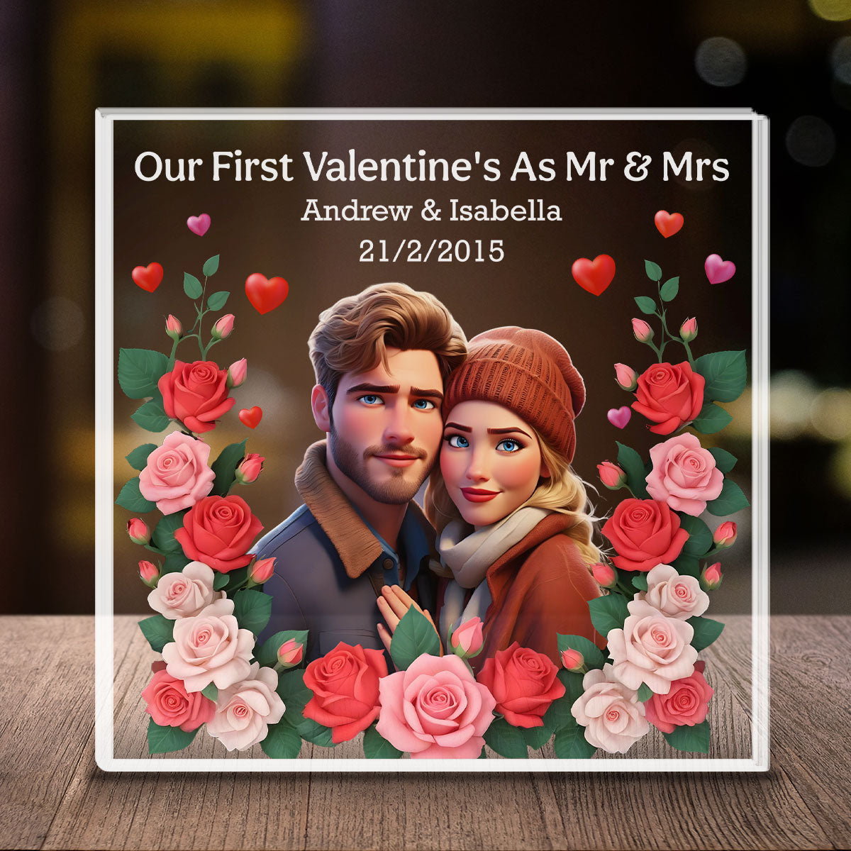 Our First Valentines Day - Personalized Custom Acrylic Plaque