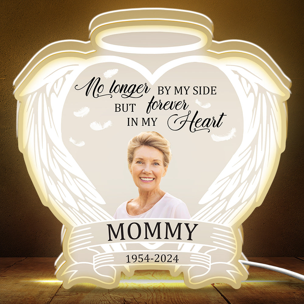 No Longer By My Side But Forever In My Heart - Personalized Light Box