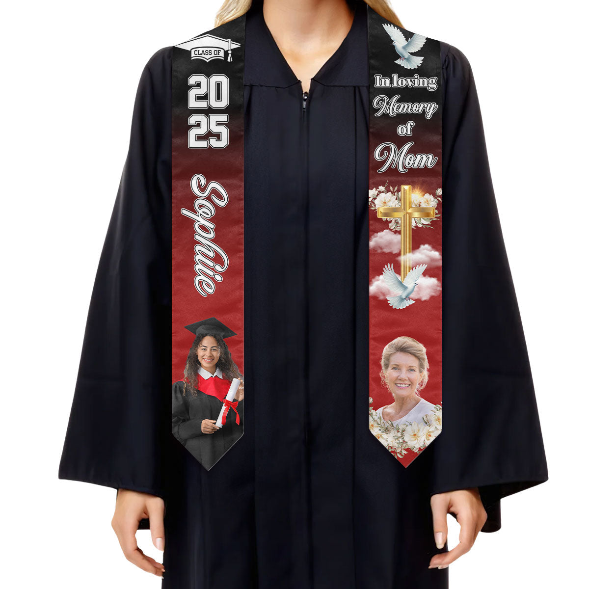 In Loving Memory - Personalized Custom Graduation Stole