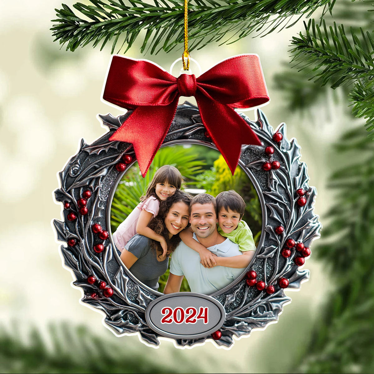 Our Family Christmas Photo Frame - Personalized Custom Acrylic Ornament
