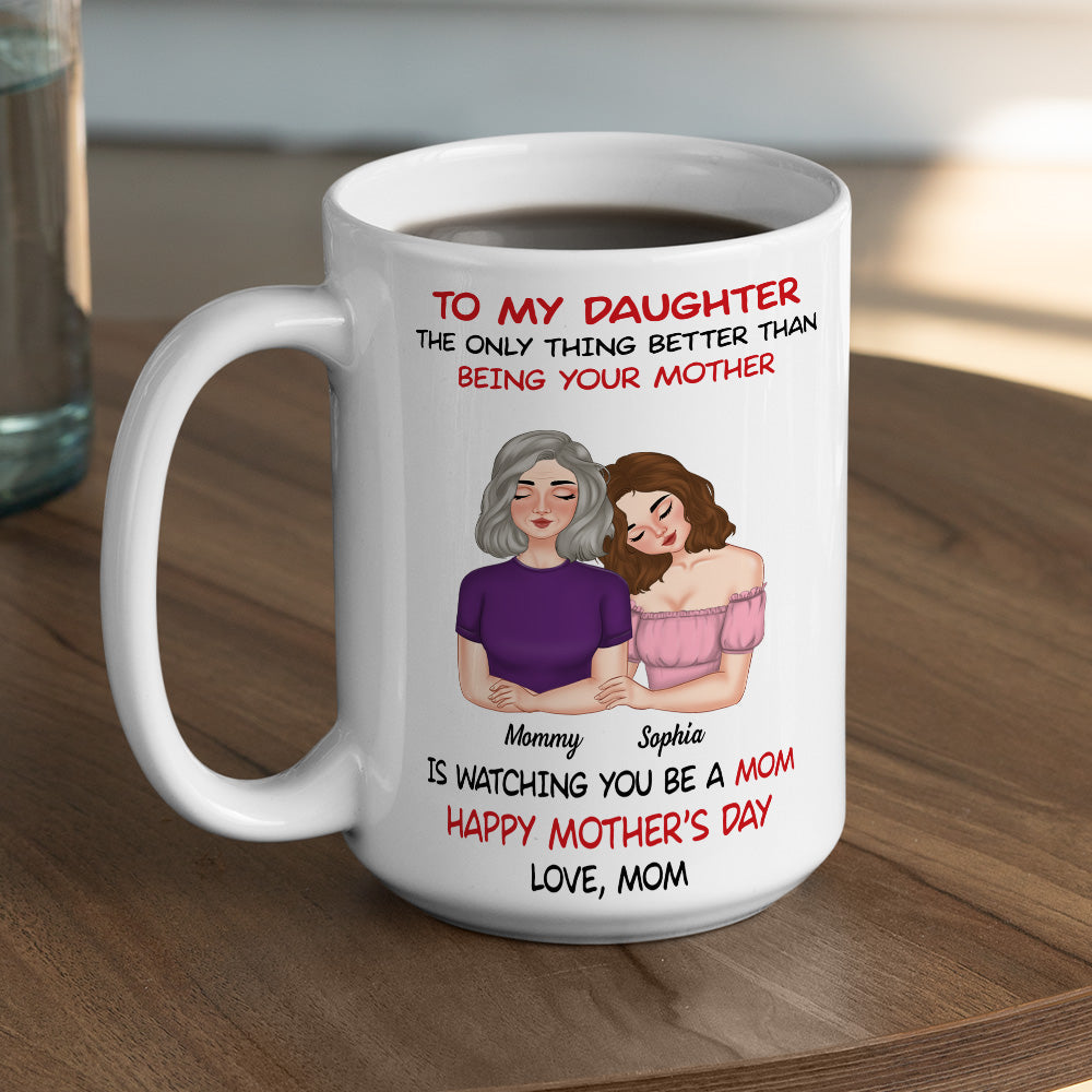To My Daughter Lean On Shoulder  - Personalized Custom Coffee Mug