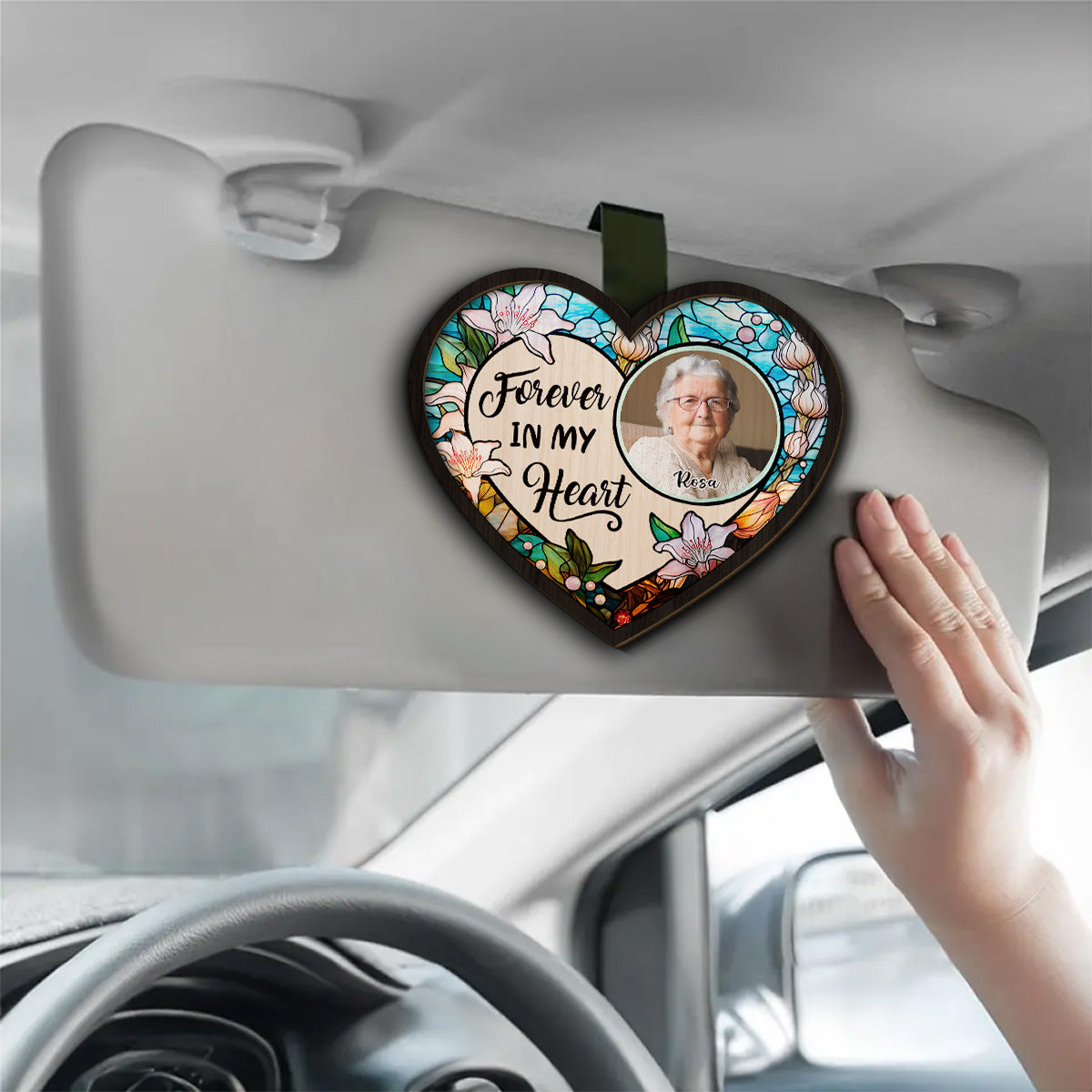 Forever In Our Hearts - Personalized Custom Car Visor Clip