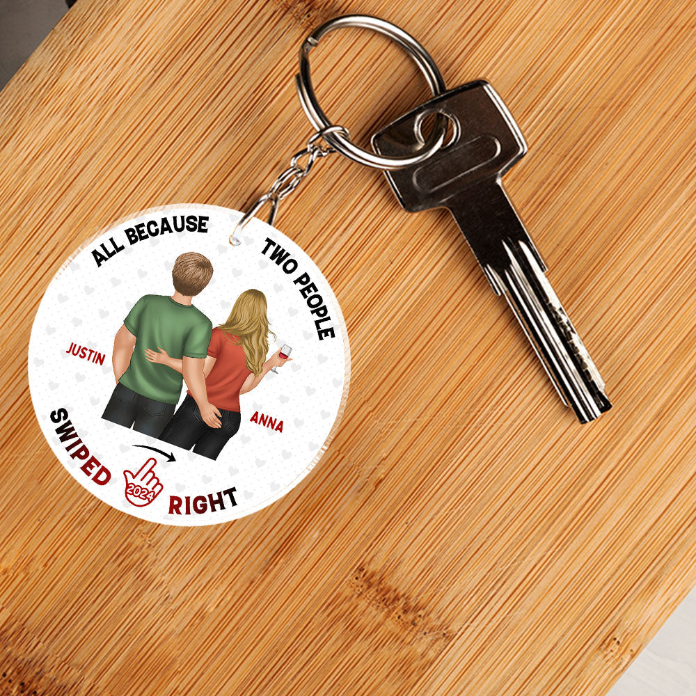Two People Swiped Right - Personalized Custom Acrylic Keychain