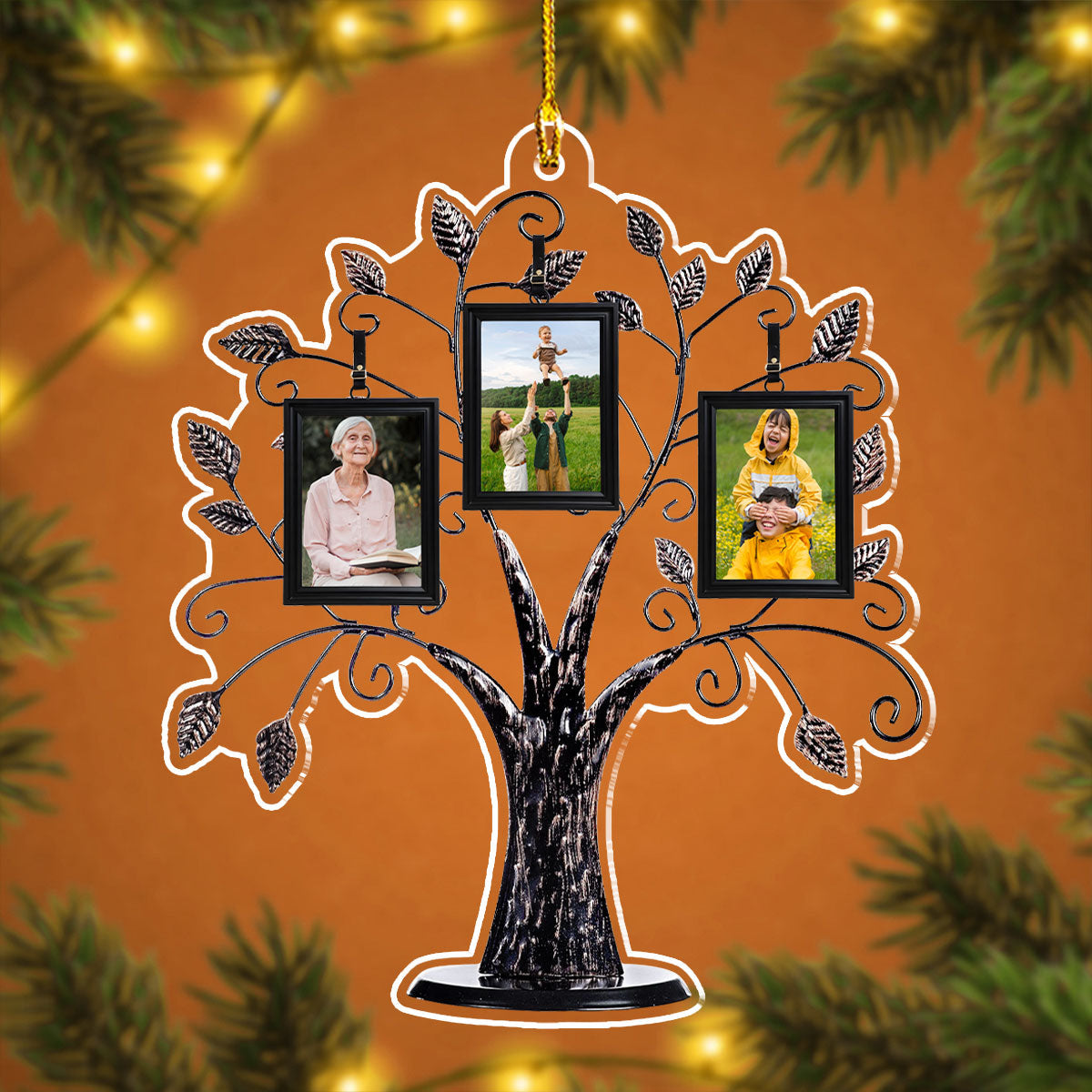 Custom Photo Family Tree  - Personalized Custom Acrylic Ornament